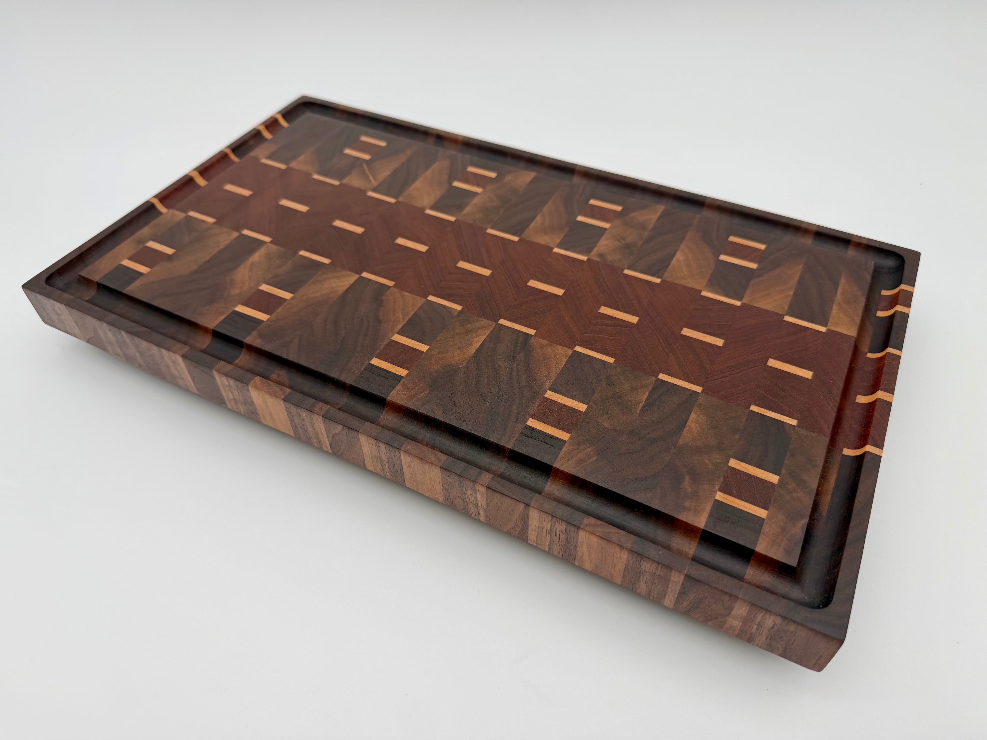 Walnut and Sapele End Grain Cutting Board